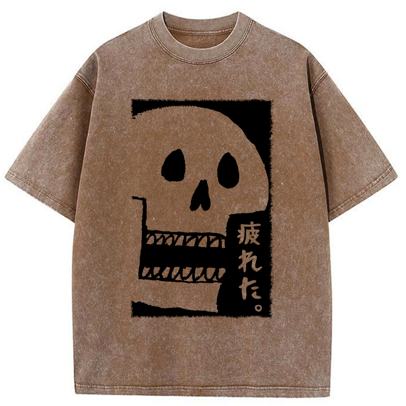 Tokyo-Tiger Tired skeleton Washed T-Shirt