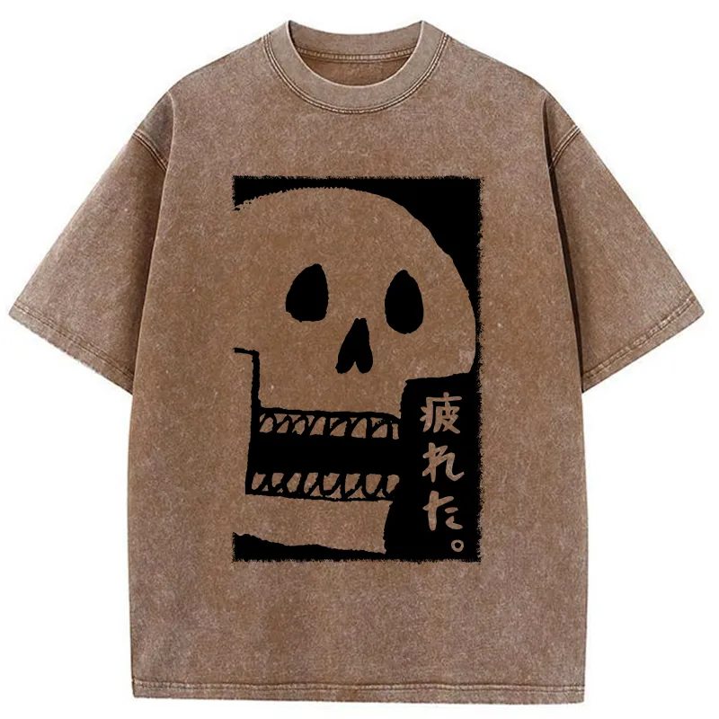 Tokyo-Tiger Tired skeleton Washed T-Shirt