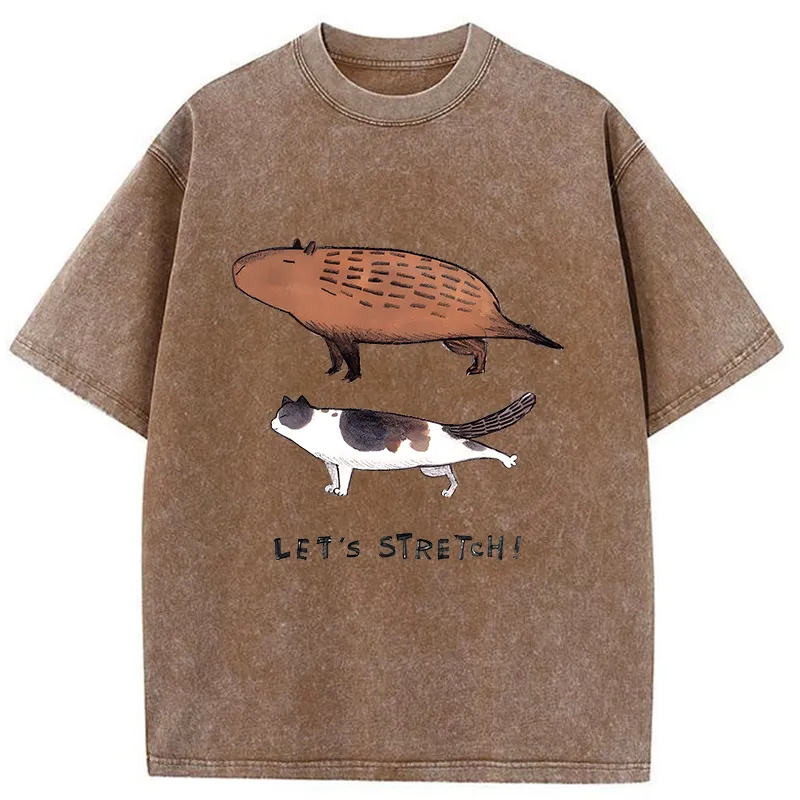 Tokyo-Tiger Let's Stretch Together Washed T-Shirt