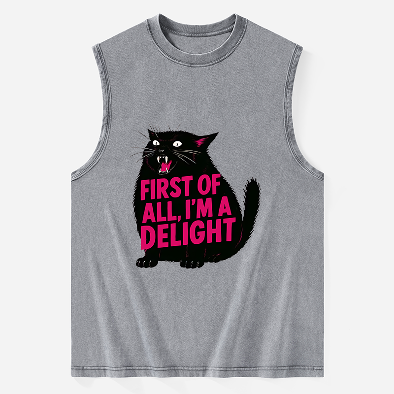 Tokyo-Tiger Roaring Black Cat Washed Tank