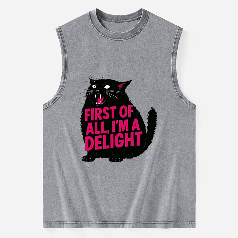 Tokyo-Tiger Roaring Black Cat Washed Tank