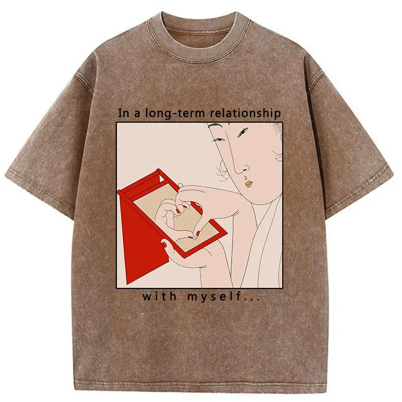 Tokyo-Tiger Self-love Funny Washed T-Shirt