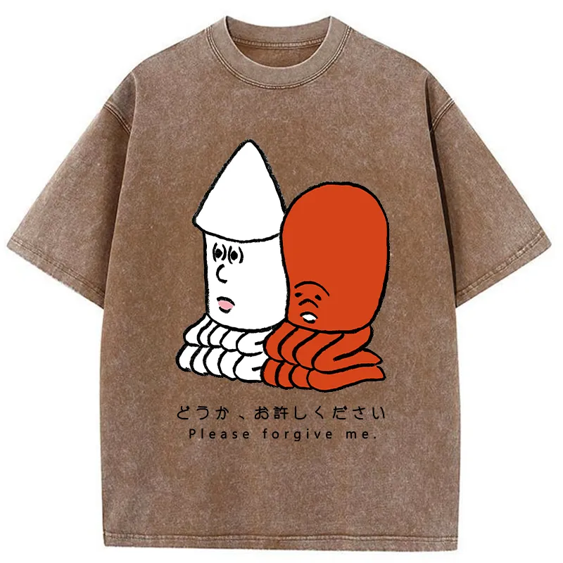 Tokyo-Tiger Please Forgive Octopus Washed T-Shirt
