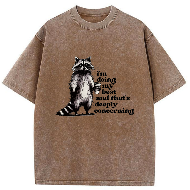 Tokyo-Tiger I'm Trying My Best But Still Worried Washed T-Shirt