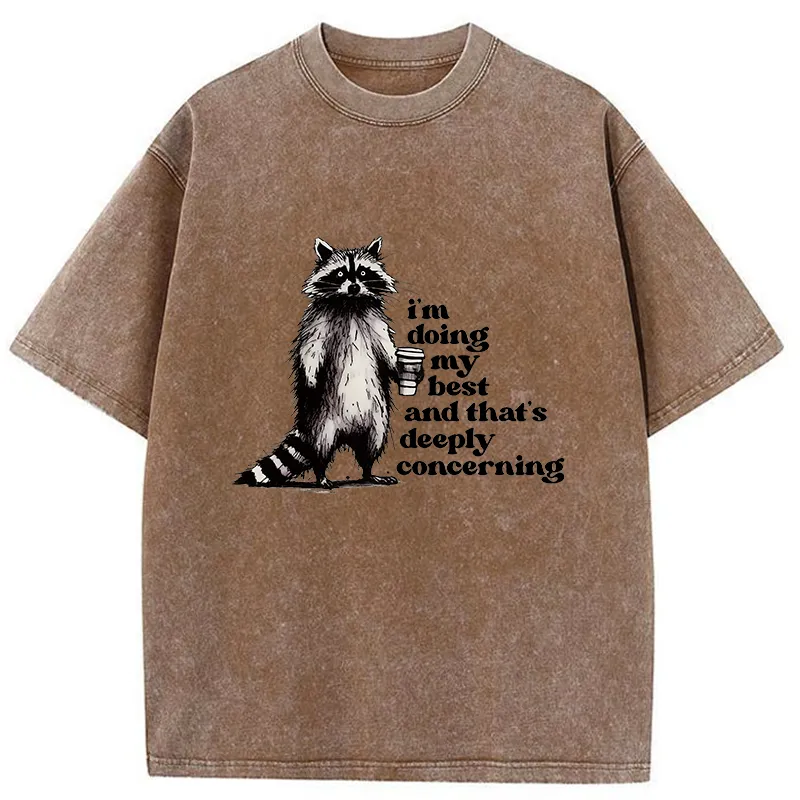 Tokyo-Tiger I'm Trying My Best But Still Worried Washed T-Shirt