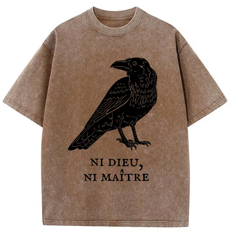 Tokyo-Tiger Crow Have A Strong Sense Of Self Washed T-Shirt