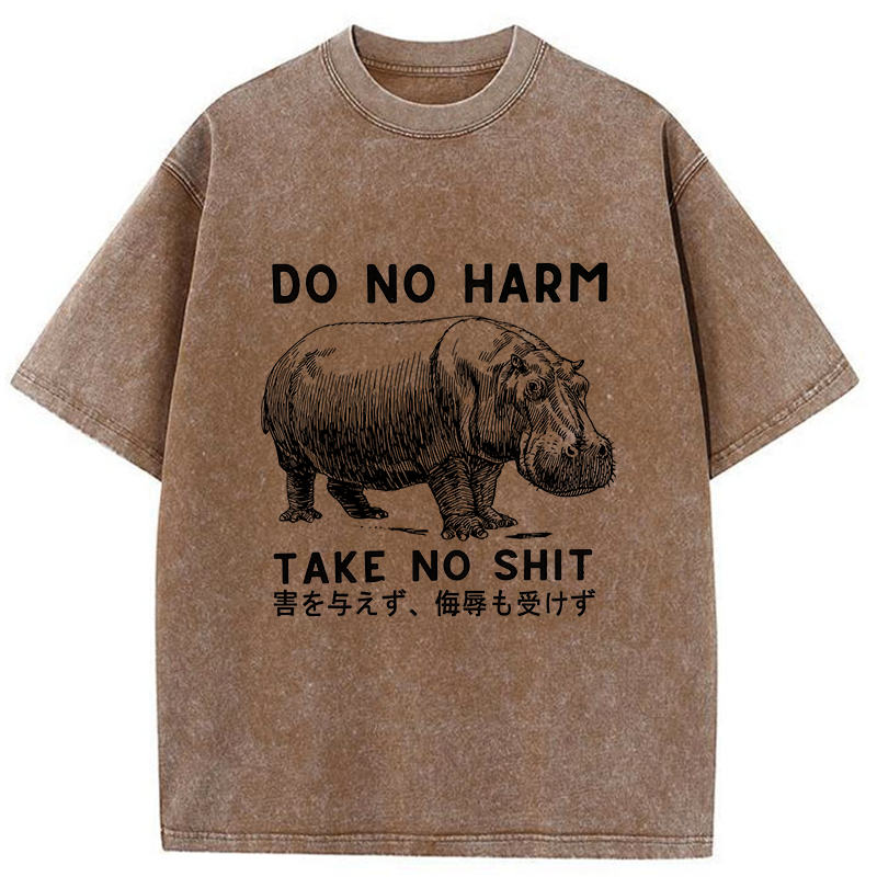 Tokyo-Tiger Neither Harm Nor Be Bullied Washed T-Shirt