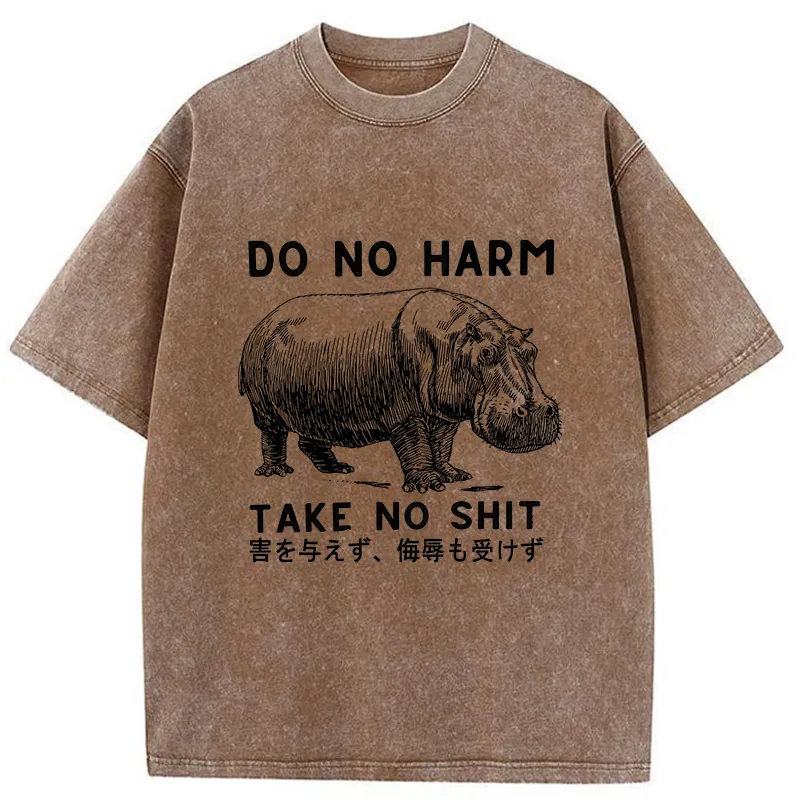 Tokyo-Tiger Neither Harm Nor Be Bullied Washed T-Shirt
