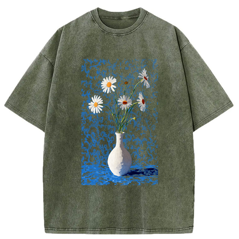 Tokyo-Tiger A Flowing Bouquet Washed T-Shirt