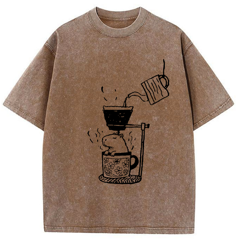Tokyo-Tiger Japanese-style Bathing Funny Washed T-Shirt