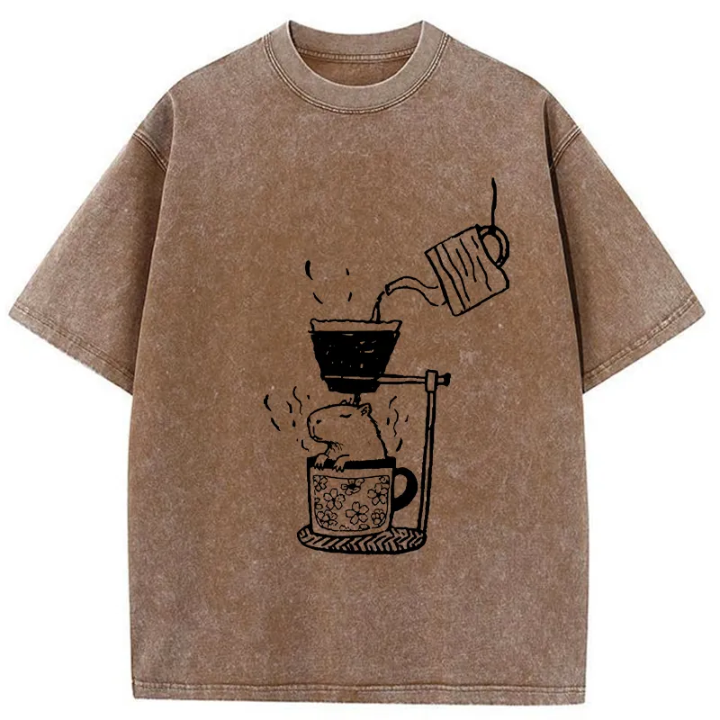 Tokyo-Tiger Japanese-style Bathing Funny Washed T-Shirt