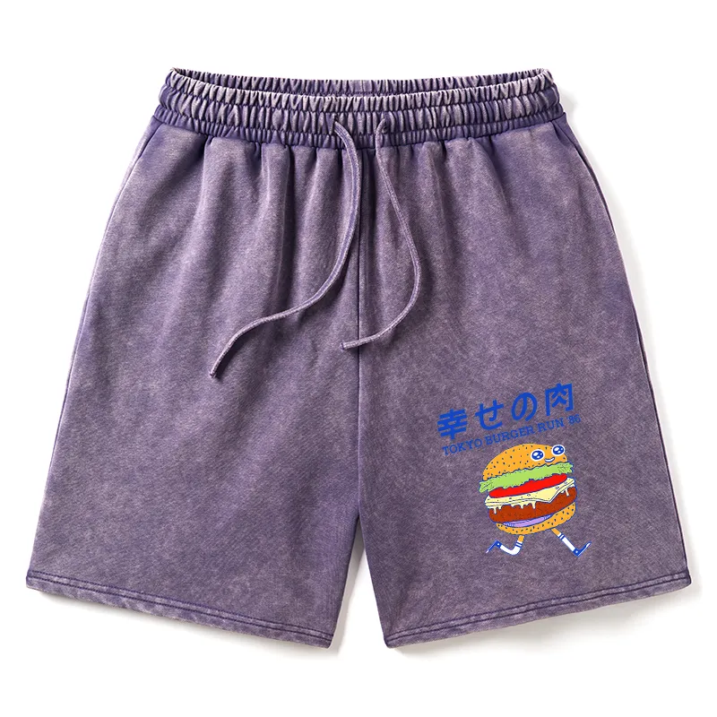 Tokyo-Tiger Tokyo Burger Run Japanese Washed Shorts