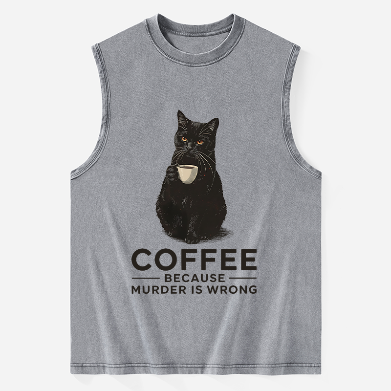 Tokyo-Tiger Can't Commit Murder So I'll Drink Coffee Washed Tank