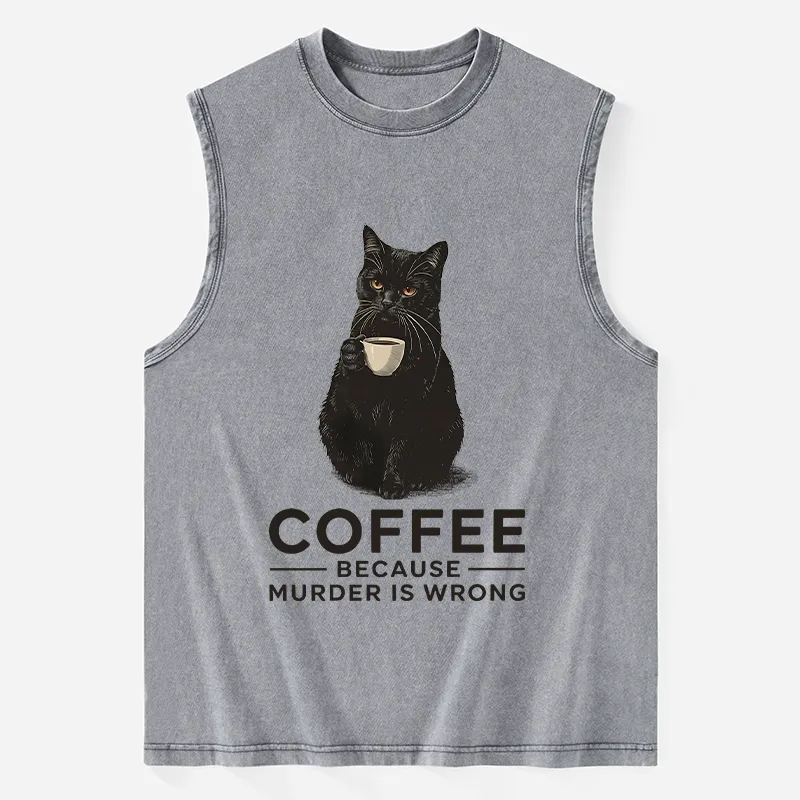Tokyo-Tiger Can't Commit Murder So I'll Drink Coffee Washed Tank