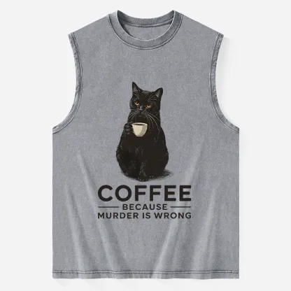 Tokyo-Tiger Can't Commit Murder So I'll Drink Coffee Washed Tank