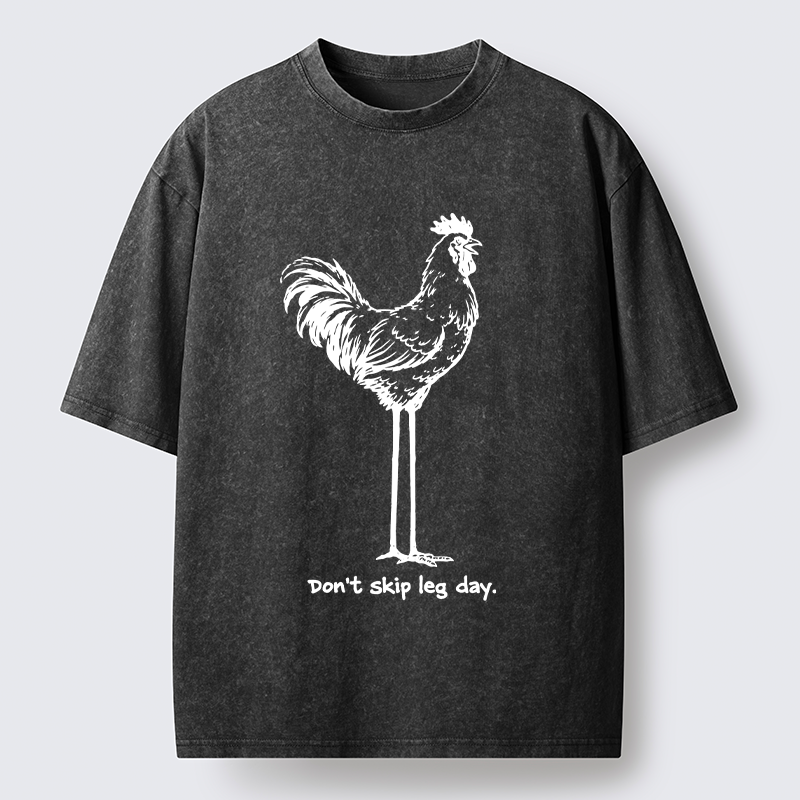 Tokyo-Tiger Don't Skip Leg Day Washed T-Shirt