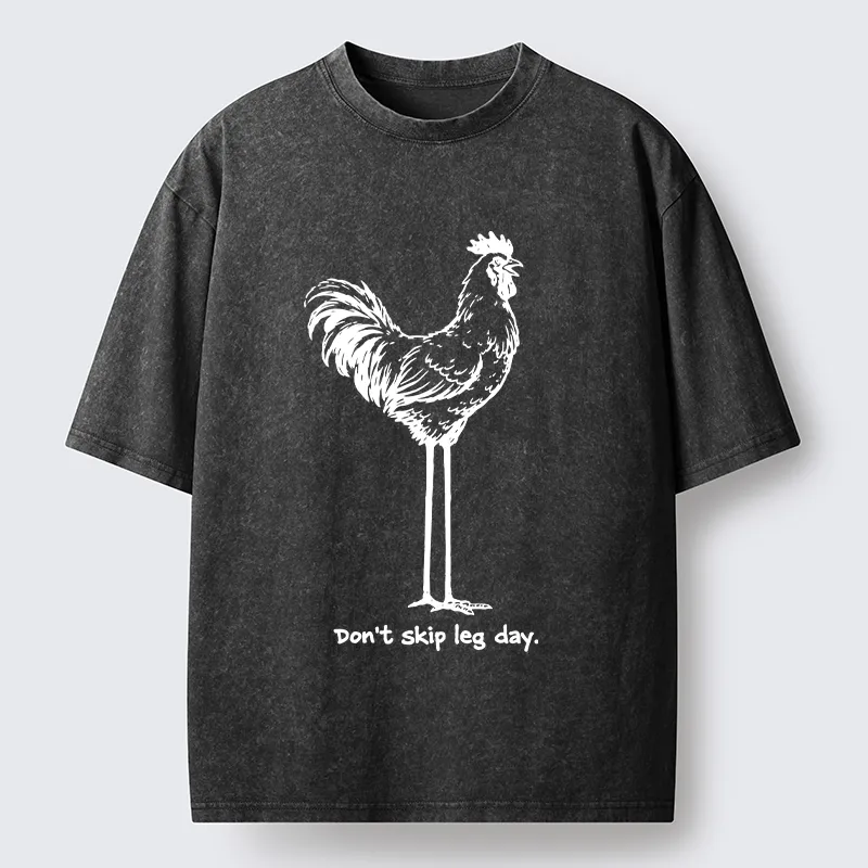 Tokyo-Tiger Don't Skip Leg Day Washed T-Shirt