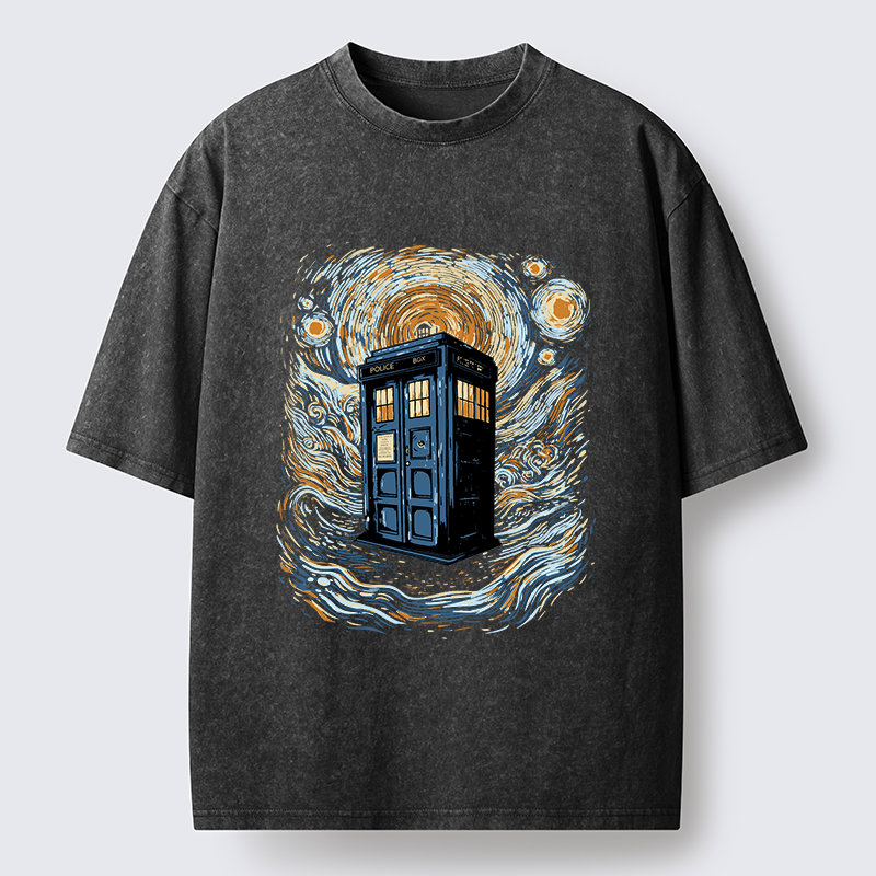 Tokyo-Tiger Mysterious Telephone Booth Washed T-Shirt