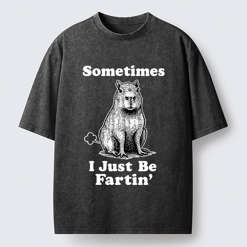 Tokyo-Tiger Farting Capybaras Washed T-Shirt
