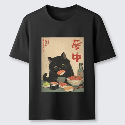 Tokyo-Tiger The Black Cat’s Sushi Night Classic T-Shirt