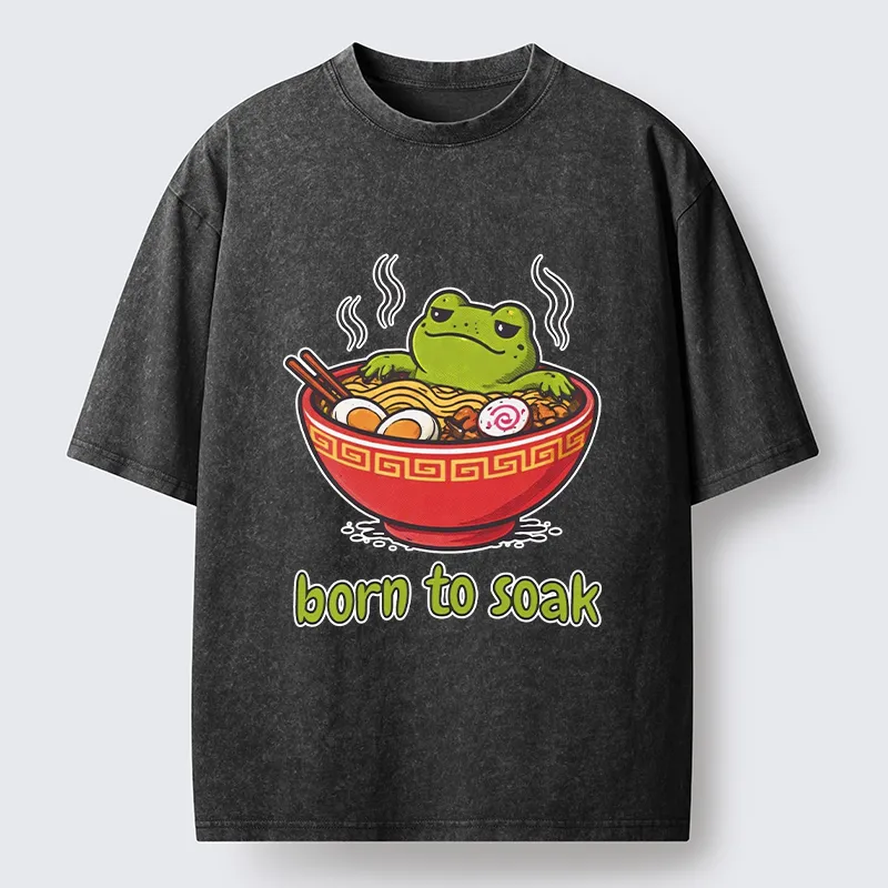 Tokyo-Tiger Frog Born To Soak Washed T-Shirt