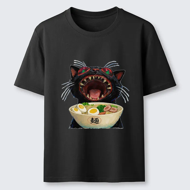Tokyo-Tiger Black Cat Is Ready To Eat Ramen Classic T-Shirt
