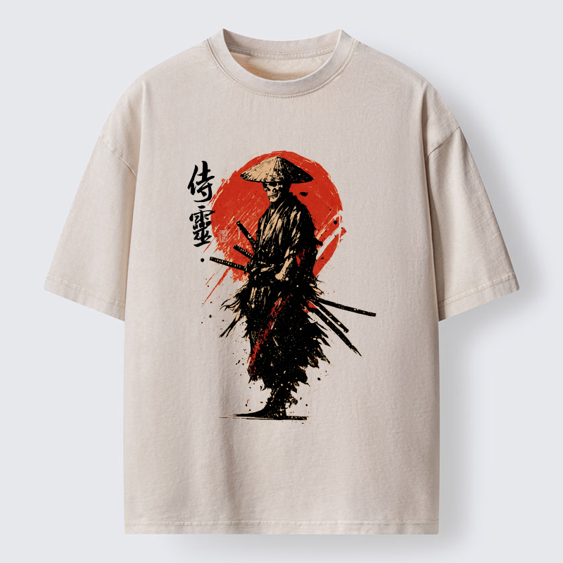 Tokyo-Tiger Ghost Samurai Washed T-Shirt