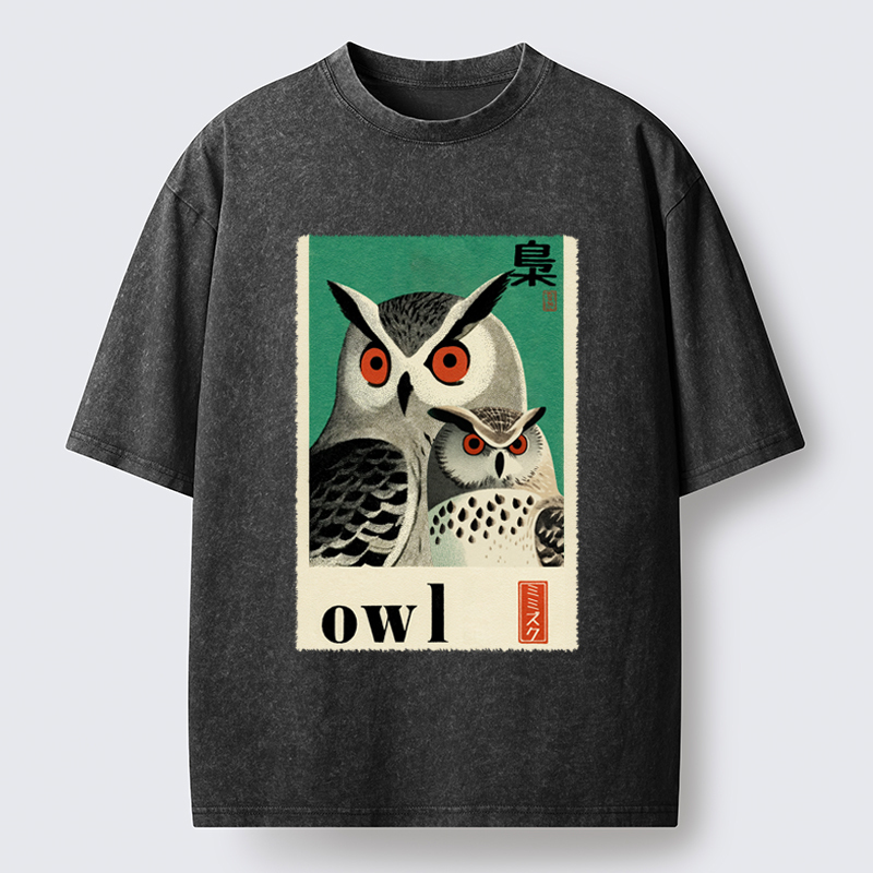 Tokyo-Tiger Eagle Owls Washed T-Shirt