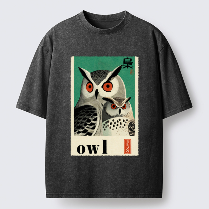 Tokyo-Tiger Eagle Owls Washed T-Shirt