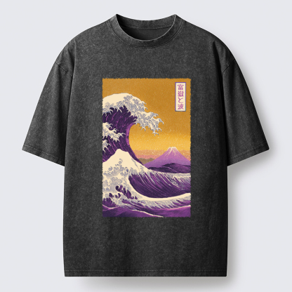 Tokyo-Tiger Raging Waves Washed T-Shirt