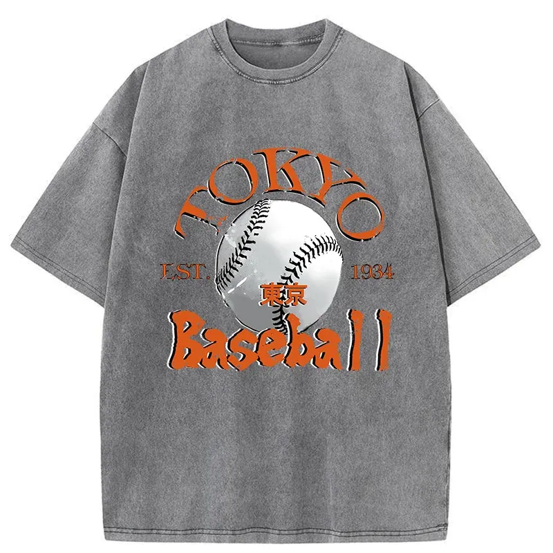 Tokyo-Tiger Tokyo Baseball Japanese Washed T-Shirt