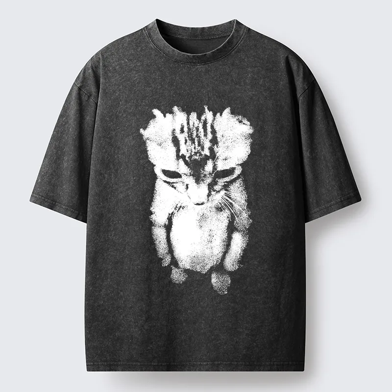 Tokyo-Tiger Sad Kitten Meme Washed T-Shirt