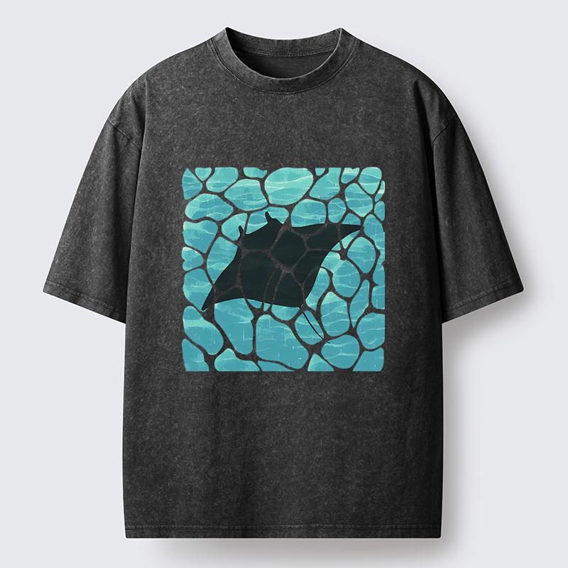 Tokyo-Tiger Manta Ray Fish Washed T-Shirt