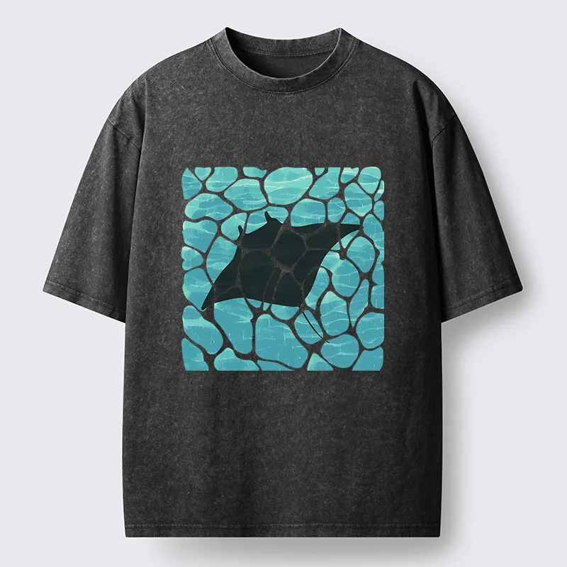 Tokyo-Tiger Manta Ray Fish Washed T-Shirt
