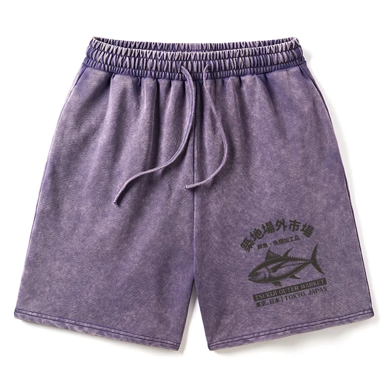 Tokyo-Tiger Sakana Tsukiji Fish Market Washed Shorts