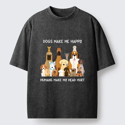 Tokyo-Tiger I Like Dogs Washed T-Shirt