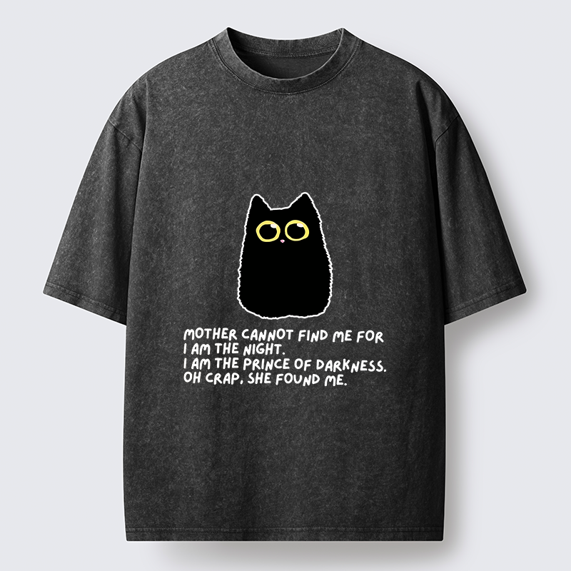 Tokyo-Tiger Playing Hide-and-seek With A Black Cat Washed T-Shirt