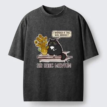 Tokyo-Tiger Cat Wants To Do A Physics Experiment Washed T-Shirt