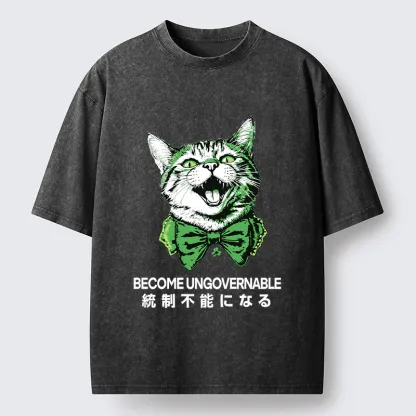 Tokyo-Tiger St. Patrick's Day Prank Cat Washed T-Shirt