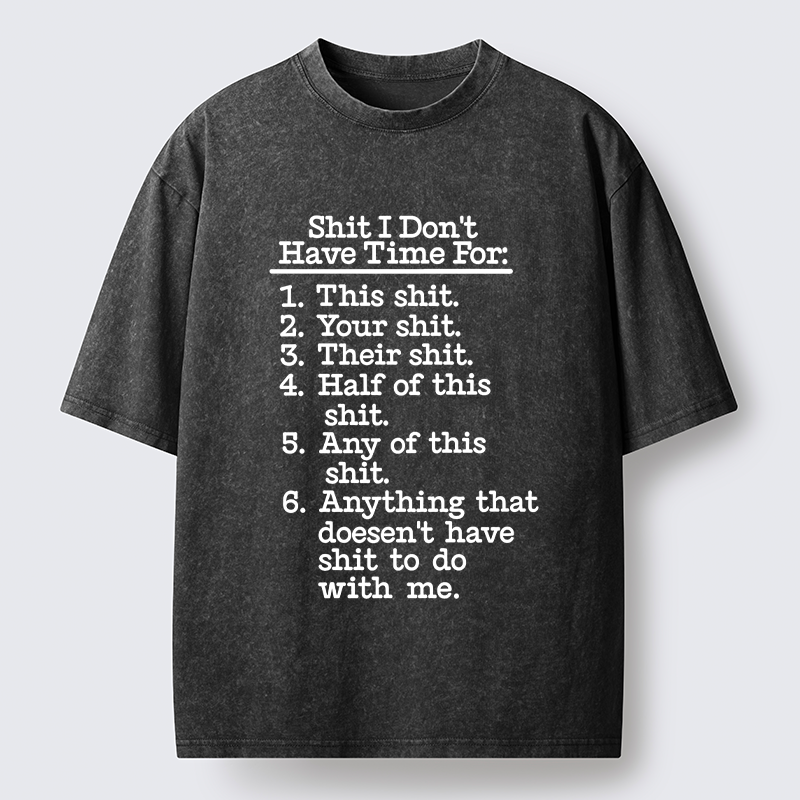 Tokyo-Tiger Shit List Funny Washed T-Shirt