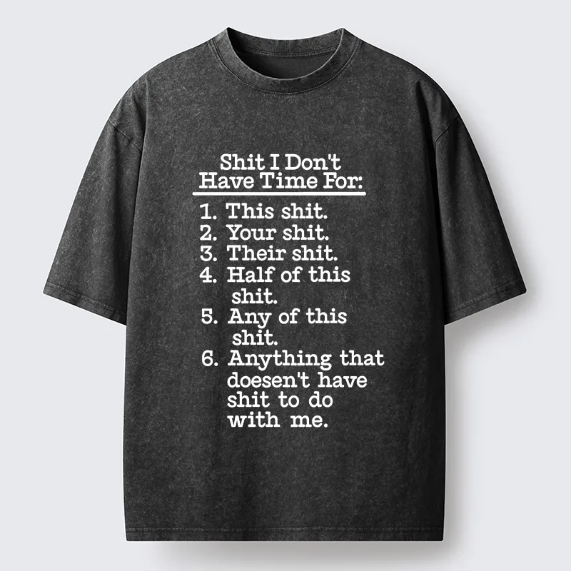 Tokyo-Tiger Shit List Funny Washed T-Shirt