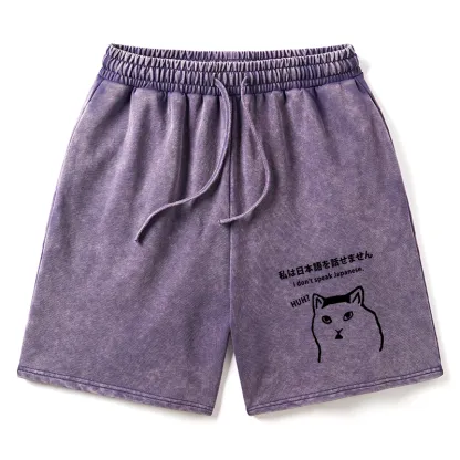 Tokyo-Tiger I Don't Speak Japanese Washed Shorts