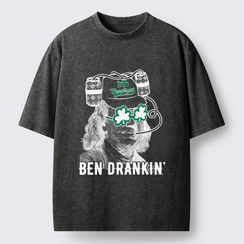 Tokyo-Tiger Ben Drankin St Patrick's Day Washed T-Shirt