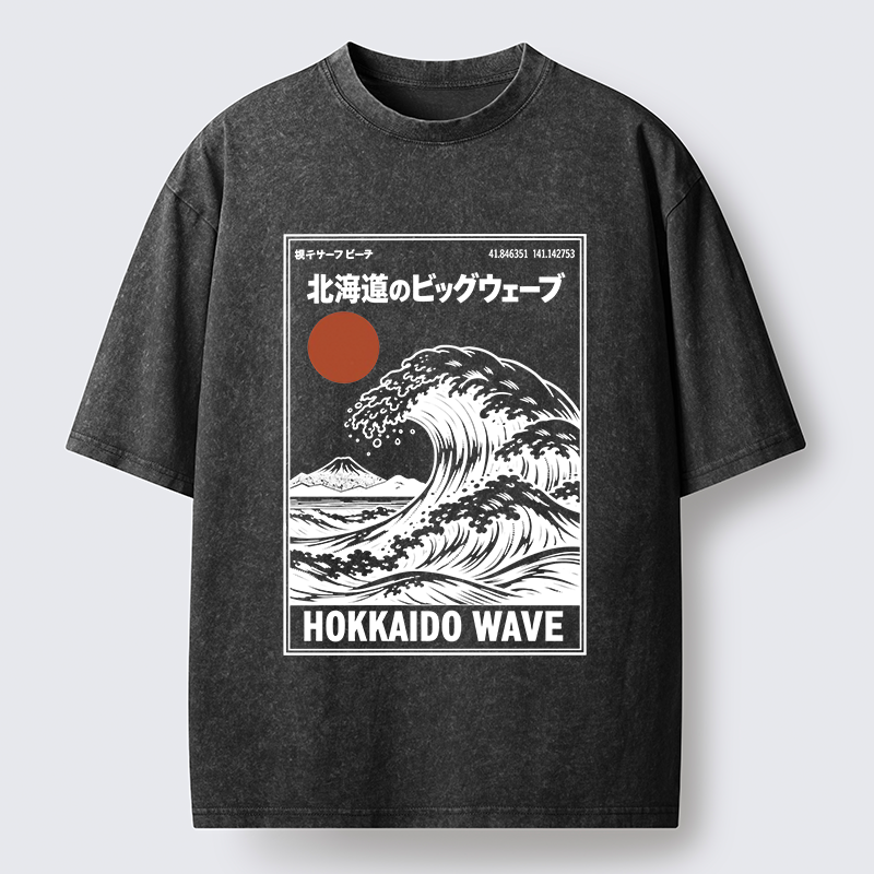 Tokyo-Tiger Retro Wave Typesetting Washed T-Shirt