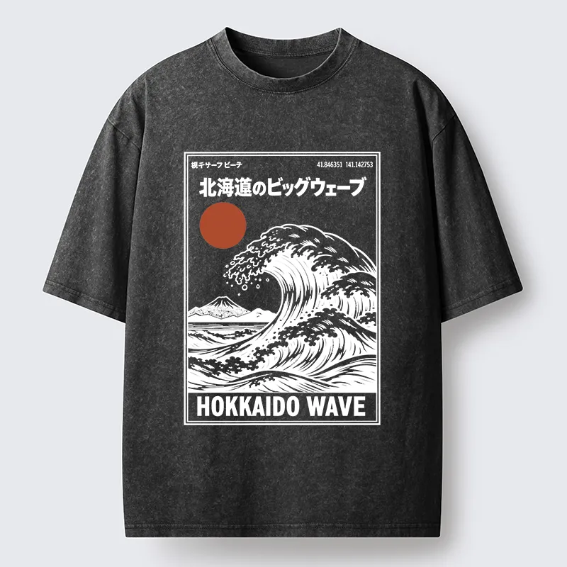 Tokyo-Tiger Retro Wave Typesetting Washed T-Shirt
