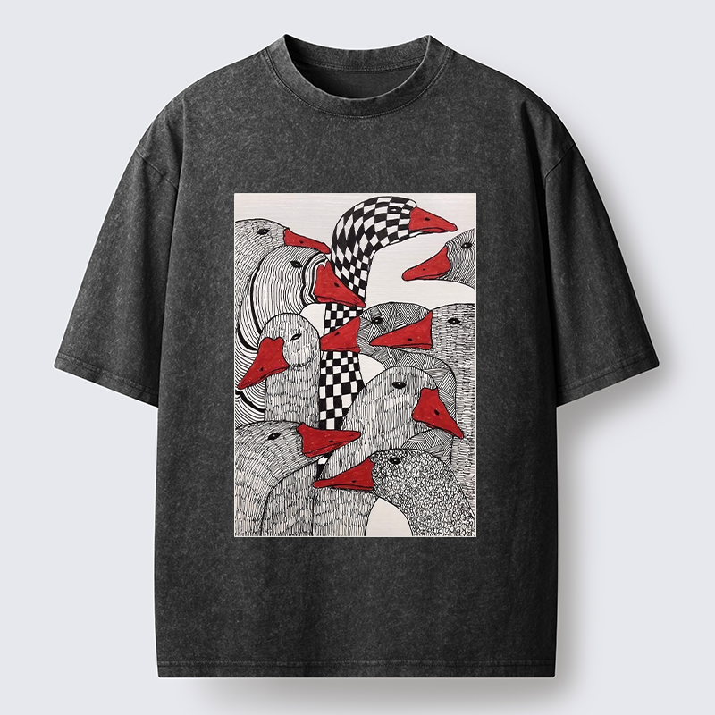 Tokyo-Tiger All Kinds Of Geese Washed T-Shirt