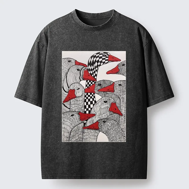 Tokyo-Tiger All Kinds Of Geese Washed T-Shirt