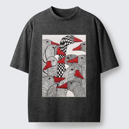 Tokyo-Tiger All Kinds Of Geese Washed T-Shirt