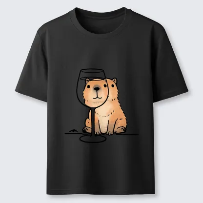 Tokyo-Tiger Capybara With A Glass Classic T-Shirt