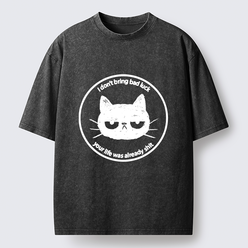 Tokyo-Tiger Black Cat Won't Bring Bad Luck Washed T-Shirt